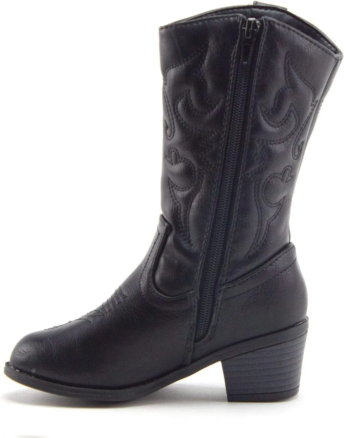 Jazamé Little Kids' Girls Cowboy Boots - Tall Stitched Western Toddler Cowgirl Boots - Stylish and Durable Cowgirl Boots for Girls - girls cowgirl boots - botas vaqueras para niñas