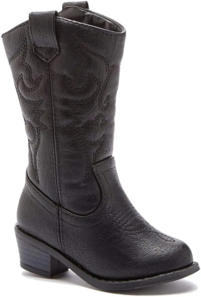 Jazamé Little Kids' Girls Cowboy Boots - Tall Stitched Western Toddler Cowgirl Boots - Stylish and Durable Cowgirl Boots for Girls - girls cowgirl boots - botas vaqueras para niñas
