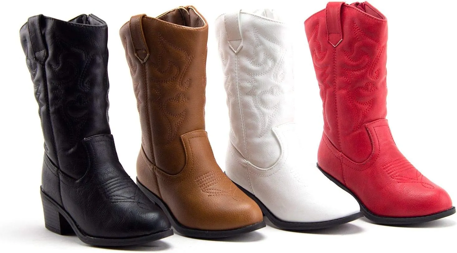 Jazamé Little Kids' Girls Cowboy Boots - Tall Stitched Western Toddler Cowgirl Boots - Stylish and Durable Cowgirl Boots for Girls - girls cowgirl boots - botas vaqueras para niñas