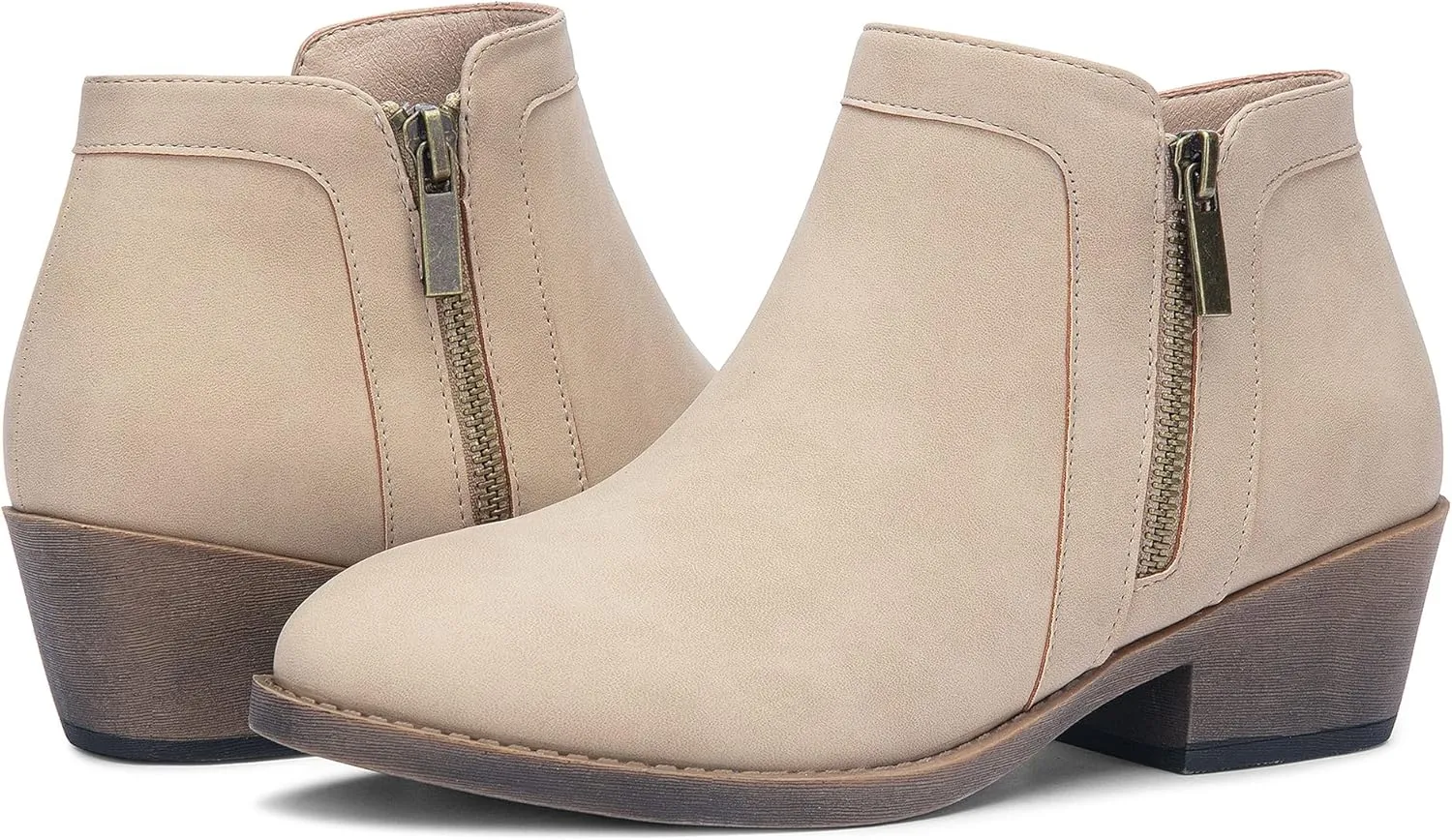Jeossy Women's 9618 Classic Ankle Boots Slip on Chunky Heel Boots for Women