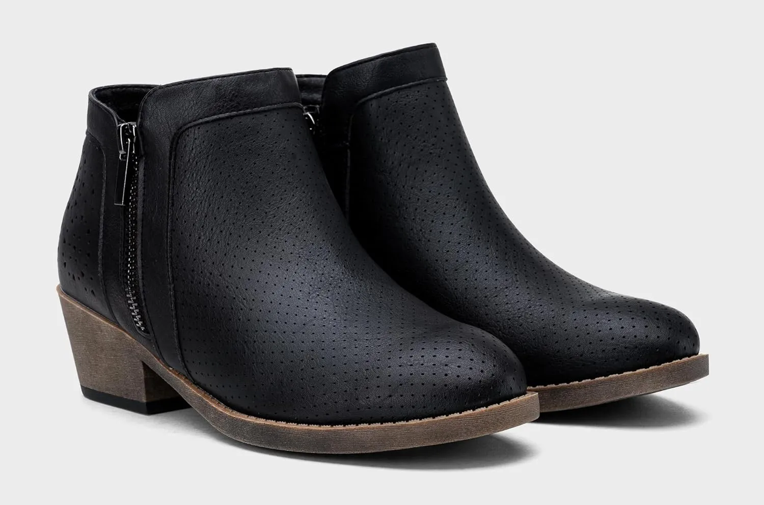 Jeossy Women's 9618 Classic Ankle Boots Slip on Chunky Heel Boots for Women