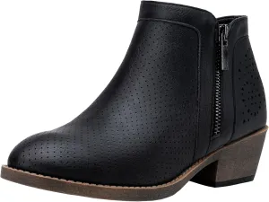 Jeossy Women's 9618 Classic Ankle Boots Slip on Chunky Heel Boots for Women