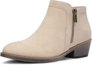 Jeossy Women's 9618 Classic Ankle Boots Slip on Chunky Heel Boots for Women