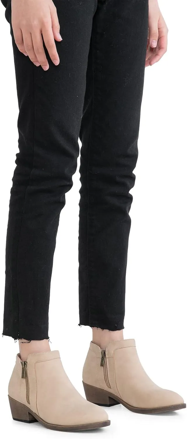 Jeossy Women's 9618 Classic Ankle Boots Slip on Chunky Heel Boots for Women