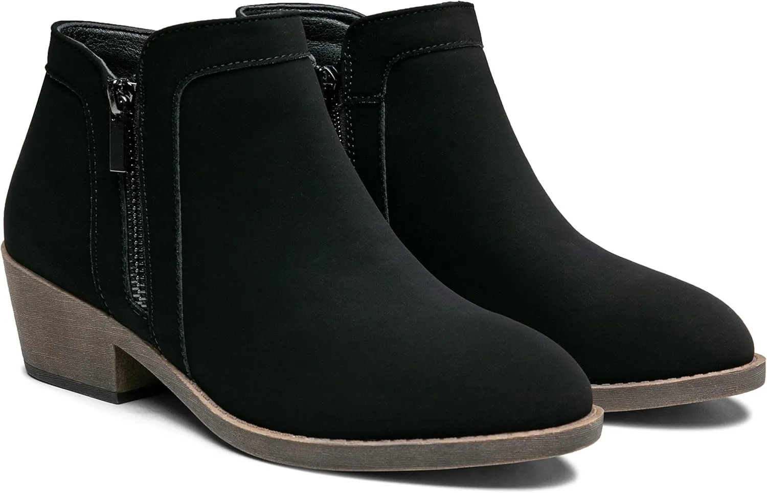 Jeossy Women's 9618 Classic Ankle Boots Slip on Chunky Heel Boots for Women