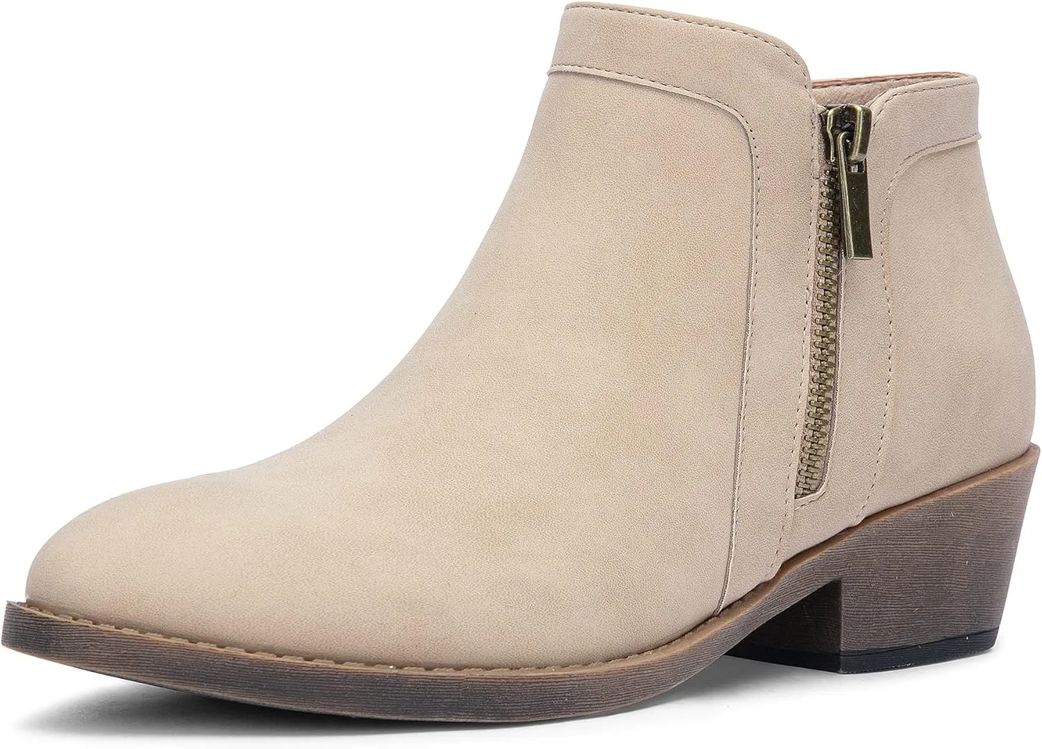 Jeossy Women's 9618 Classic Ankle Boots Slip on Chunky Heel Boots for Women