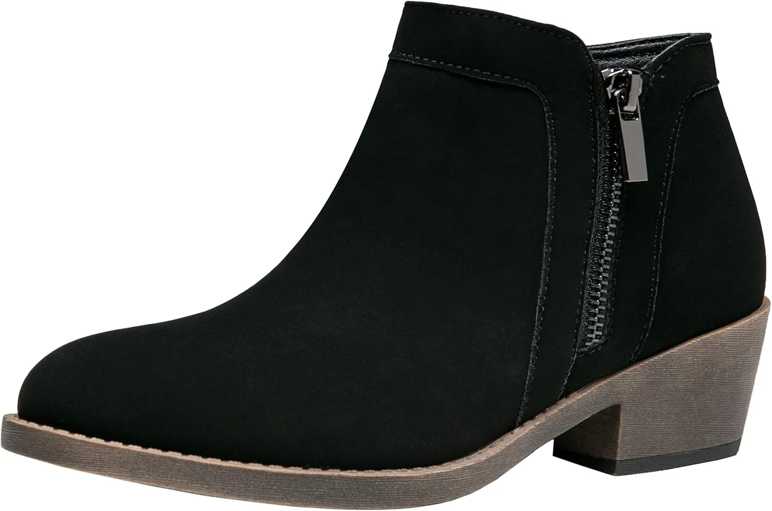 Jeossy Women's 9618 Classic Ankle Boots Slip on Chunky Heel Boots for Women