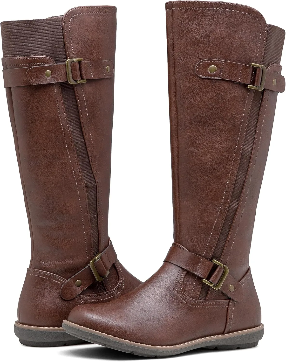 Jeossy Women's 9656 Knee-High Boots Fashion Riding Boots with Buckle