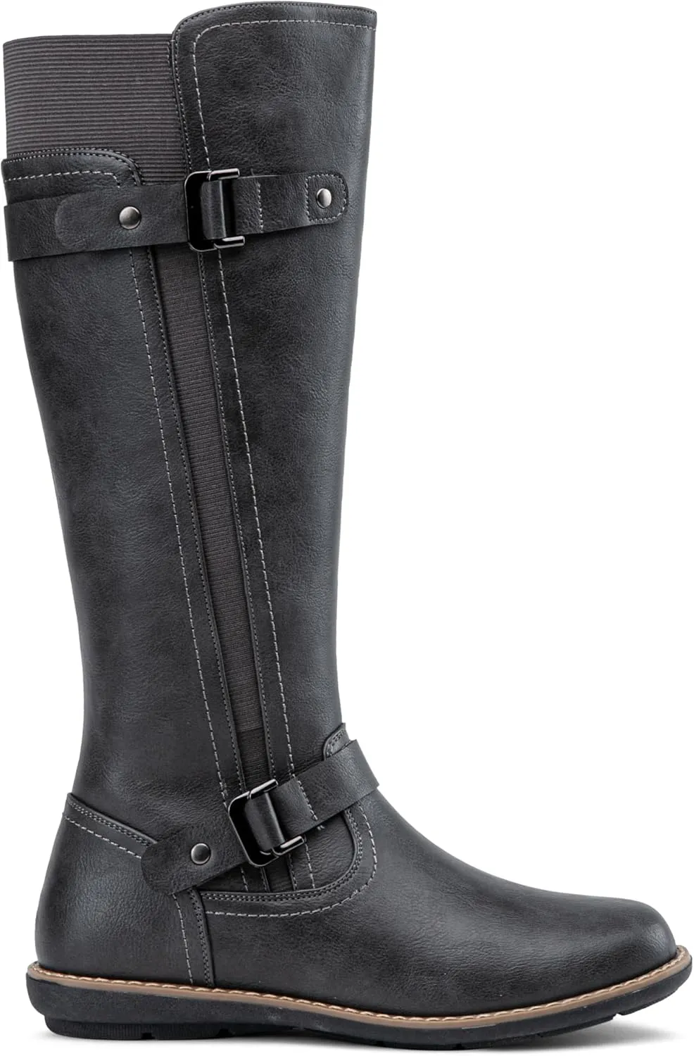Jeossy Women's 9656 Knee-High Boots Fashion Riding Boots with Buckle
