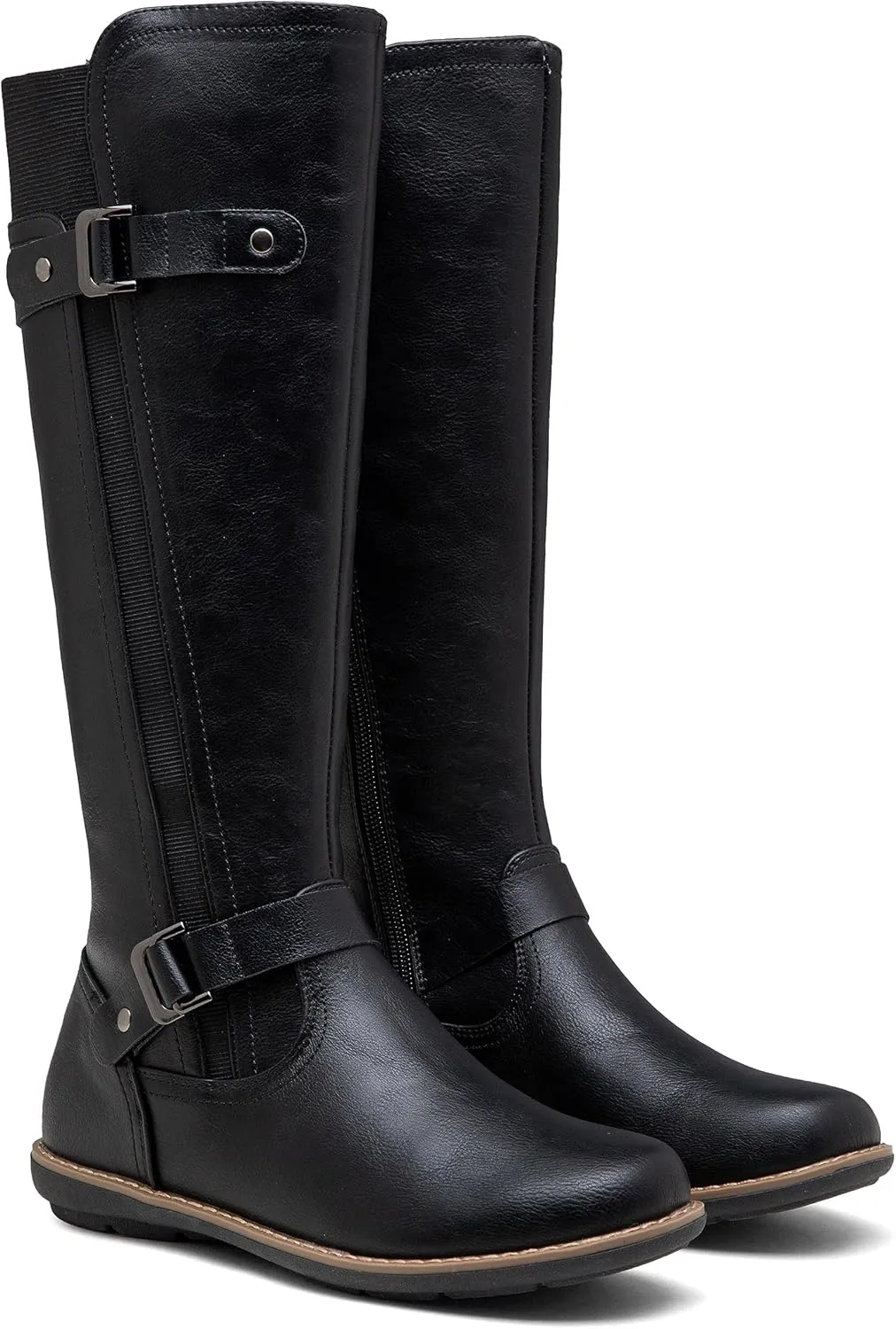 Jeossy Women's 9656 Knee-High Boots Fashion Riding Boots with Buckle