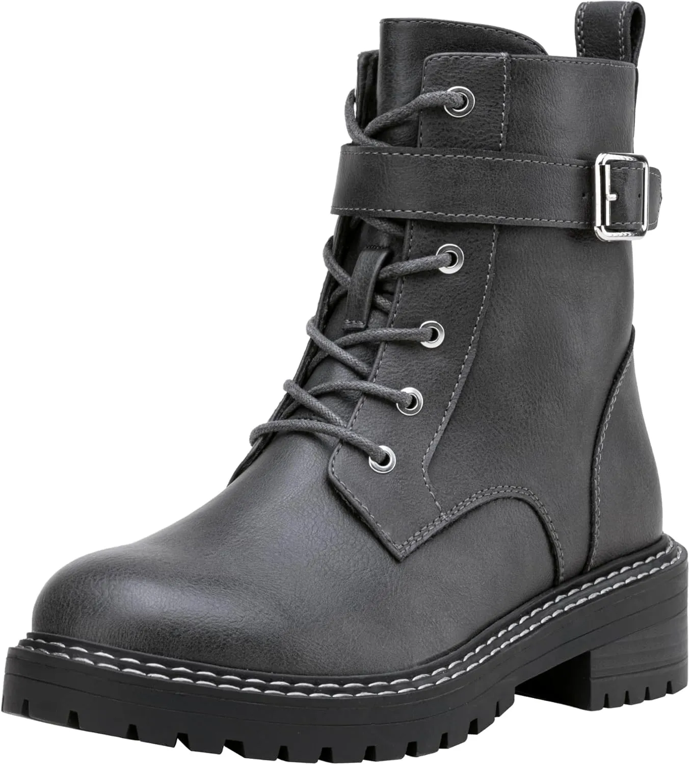 Jeossy Women's Combat Ankle Boots 9627 Low Heel Ankle-Booties with Side Zipper