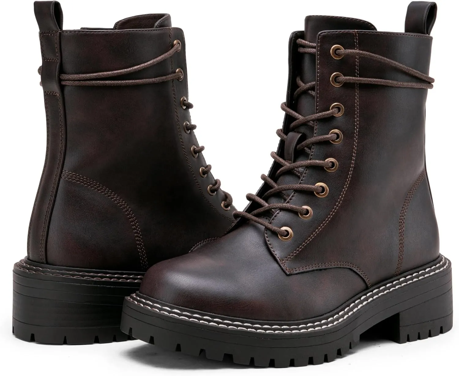 Jeossy Women's Combat Ankle Boots 9627 Low Heel Ankle-Booties with Side Zipper