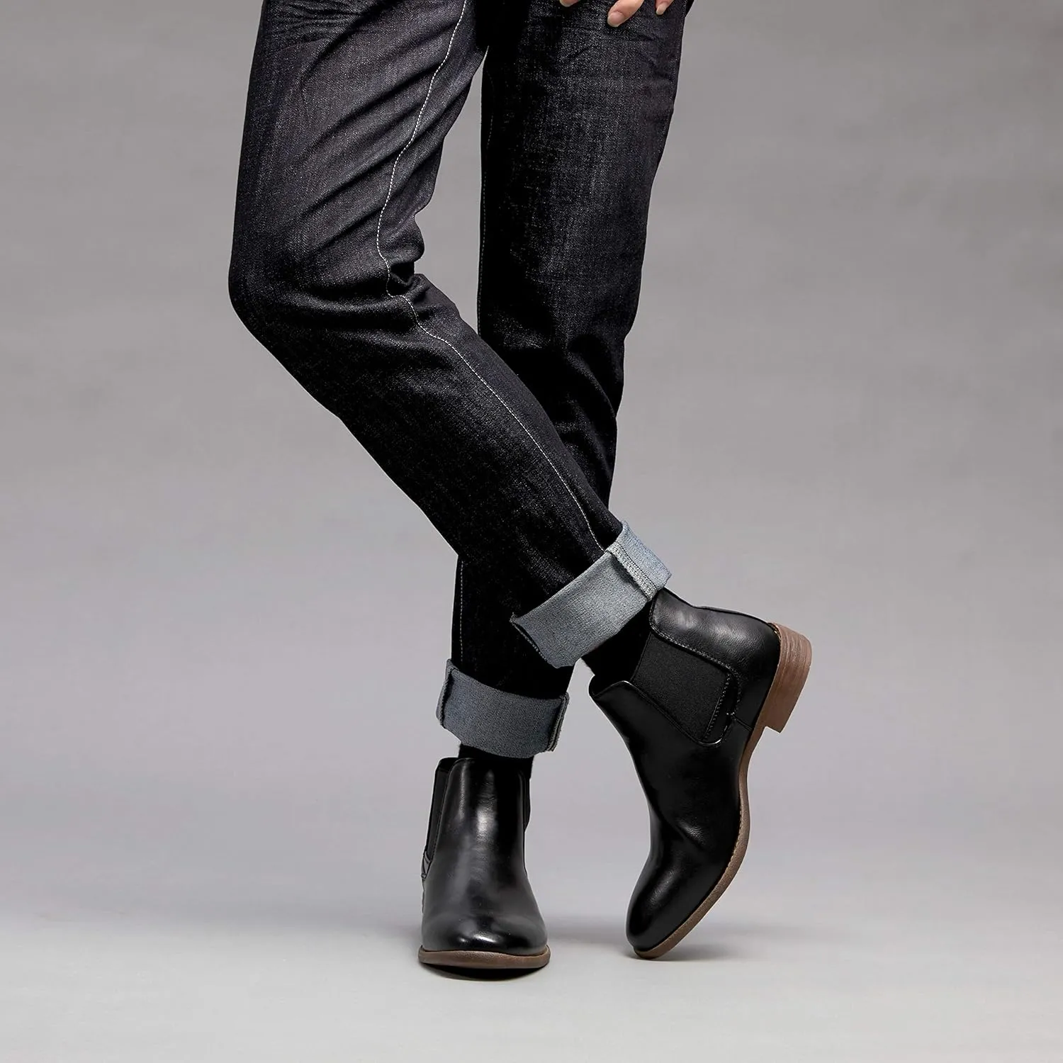 Jousen Men's Chelsea Boots Lightweight Casual Chukka Ankle Boots Classic Elastic Dress Boots For Men