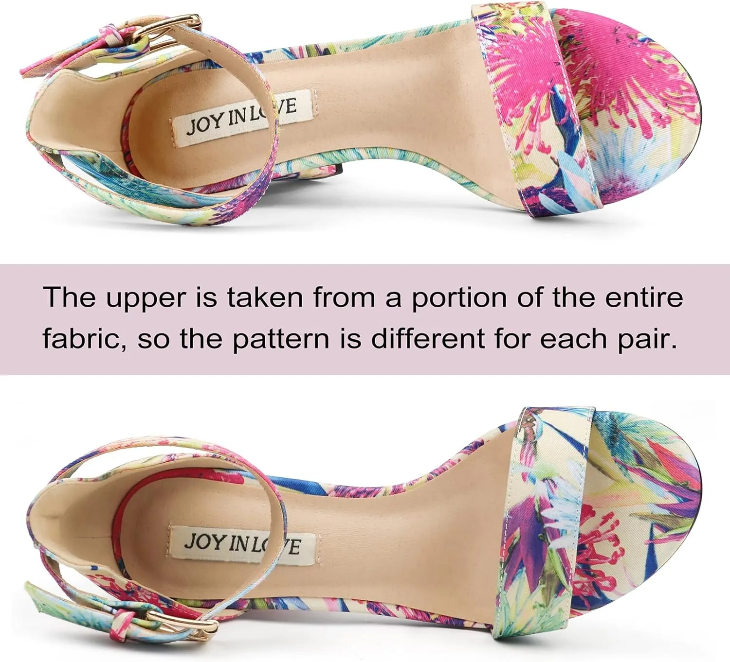 JOY IN LOVE Womens 3.5" Chunky Block High Heels Ankle Strap Heeled Sandals