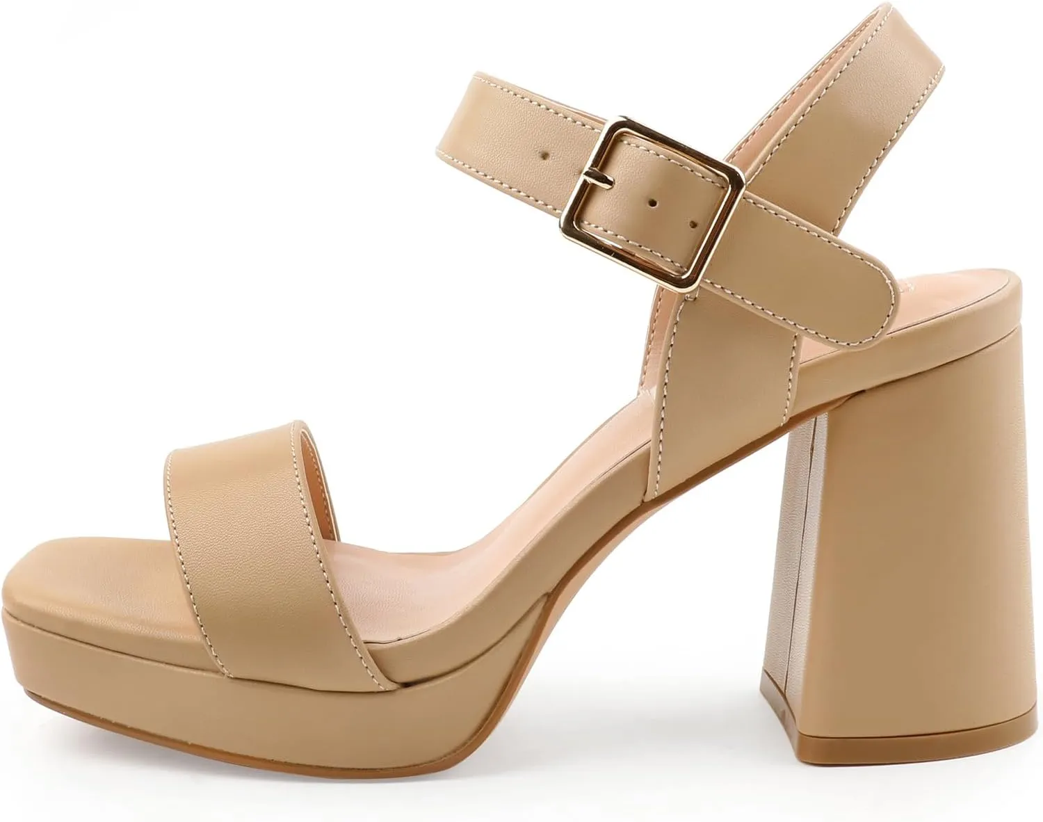 JOY IN LOVE Women's Chunky Platform High Heels Ankle Strap Block Heel Sandals