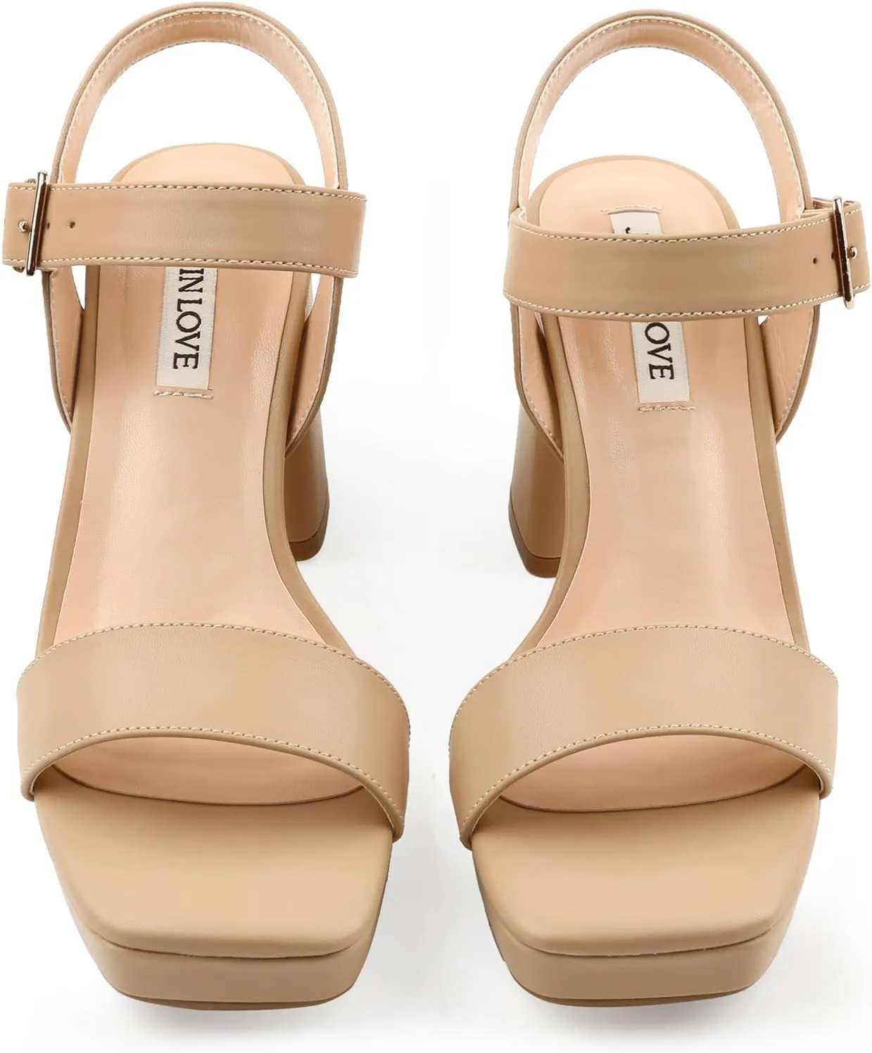 JOY IN LOVE Women's Chunky Platform High Heels Ankle Strap Block Heel Sandals