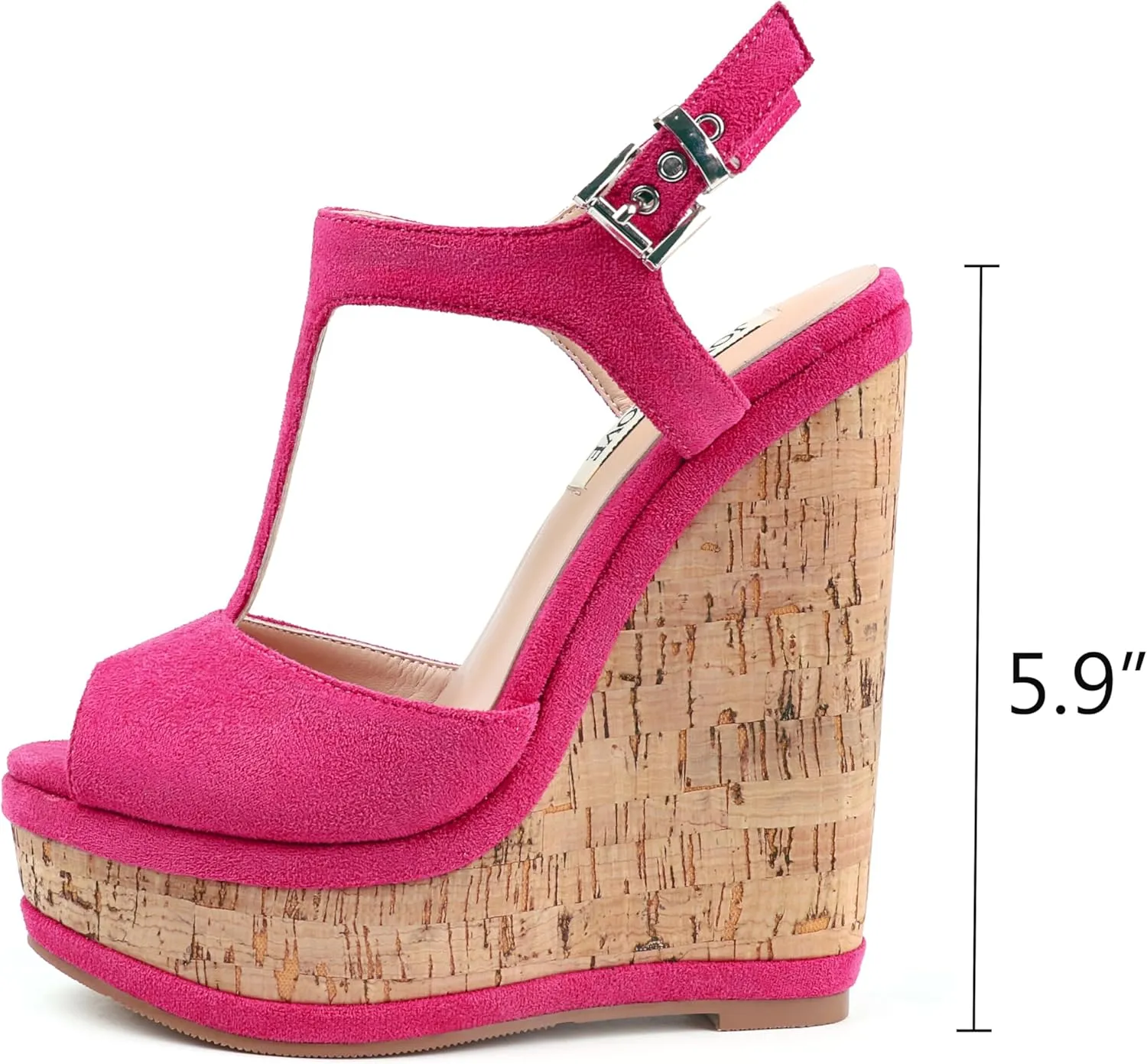 JOY IN LOVE Women's Wedges Sandals Platform Buckle Shoes