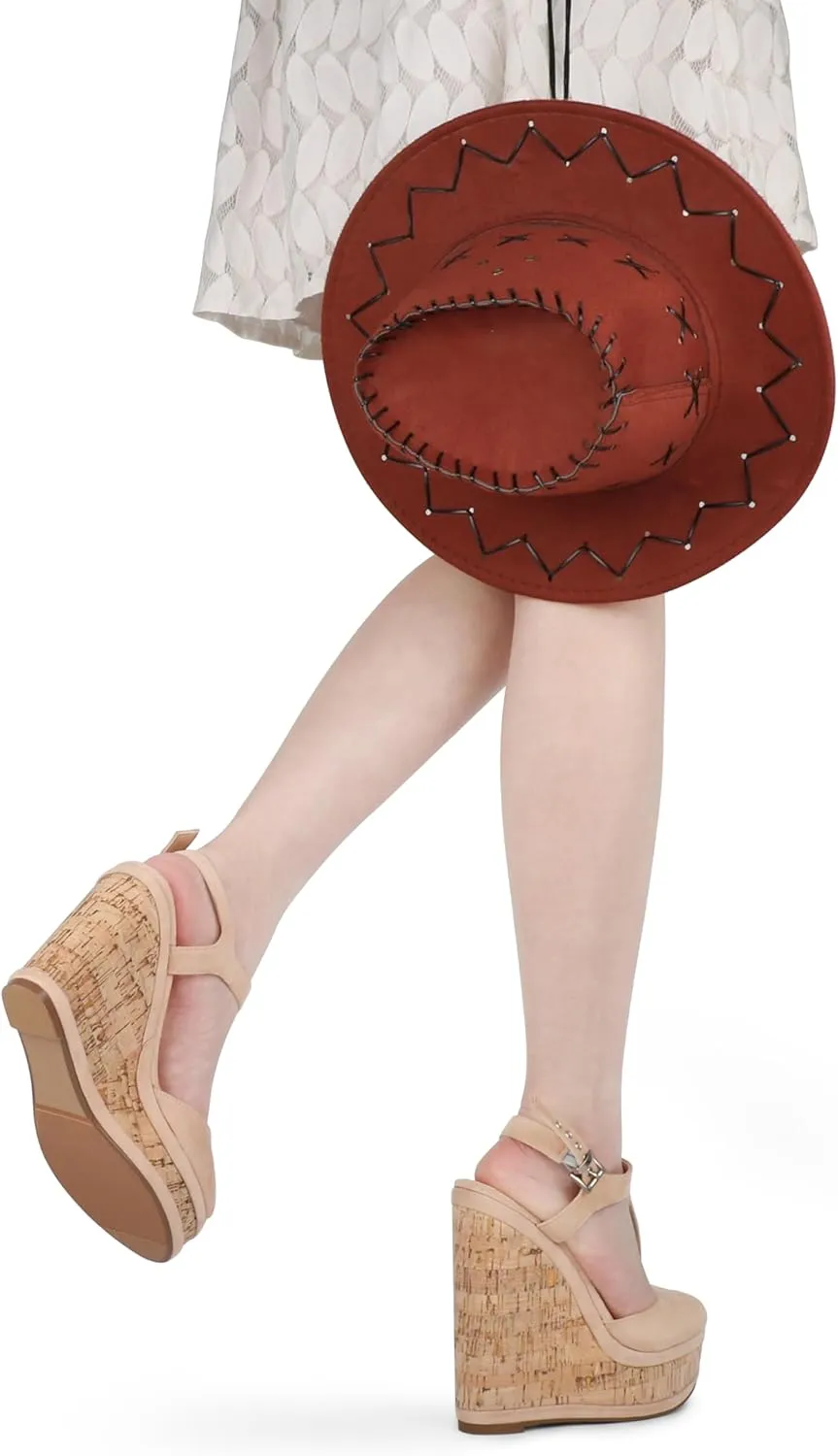 JOY IN LOVE Women's Wedges Sandals Platform Buckle Shoes