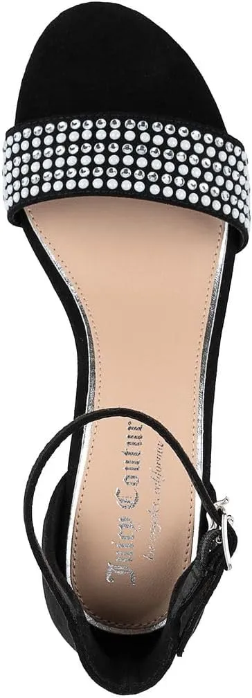 JUICY COUTURE Women's Open Toe Ankle Strap Low Block Chunky Heels Sandals - Dress Pumps Shoes