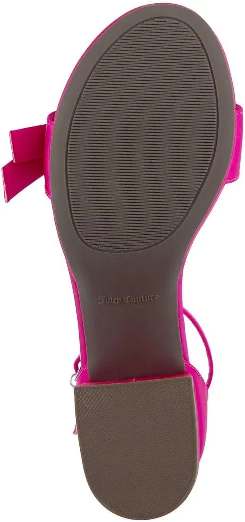 JUICY COUTURE Women's Open Toe Ankle Strap Low Block Chunky Heels Sandals - Dress Pumps Shoes