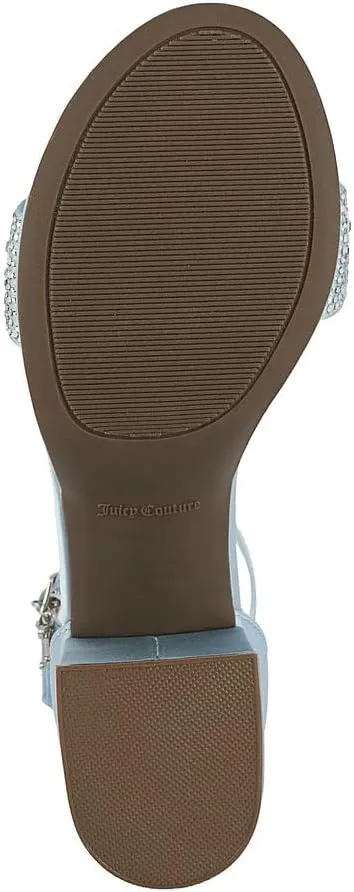 JUICY COUTURE Women's Open Toe Ankle Strap Low Block Chunky Heels Sandals - Dress Pumps Shoes