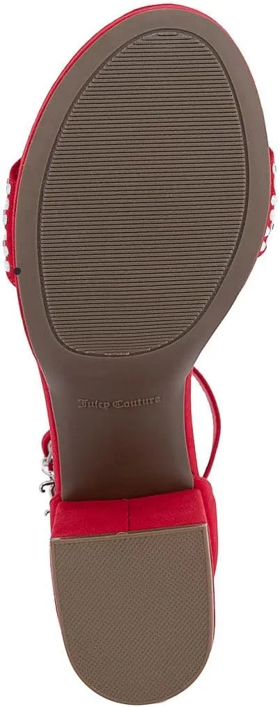 JUICY COUTURE Women's Open Toe Ankle Strap Low Block Chunky Heels Sandals - Dress Pumps Shoes