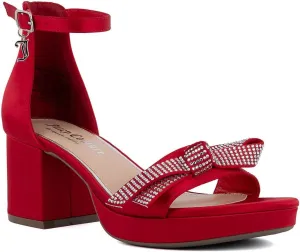JUICY COUTURE Women's Open Toe Ankle Strap Low Block Chunky Heels Sandals - Dress Pumps Shoes