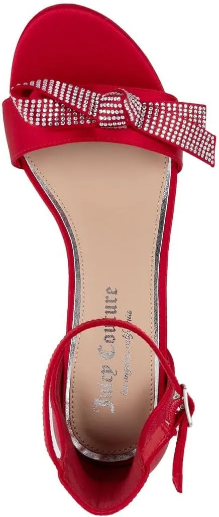 JUICY COUTURE Women's Open Toe Ankle Strap Low Block Chunky Heels Sandals - Dress Pumps Shoes