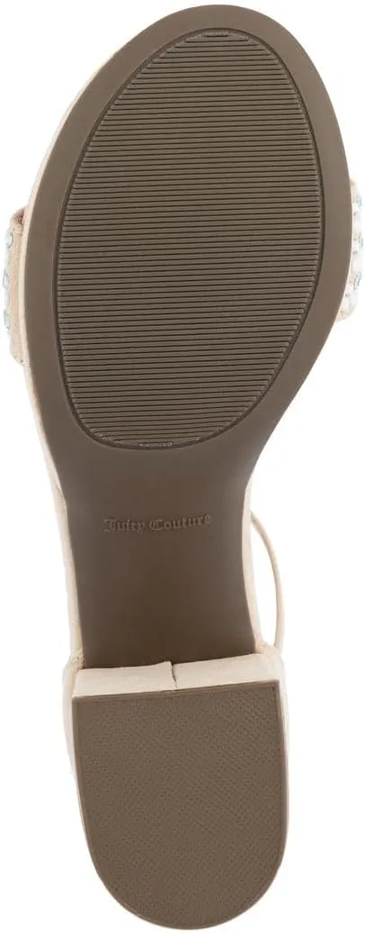 JUICY COUTURE Women's Open Toe Ankle Strap Low Block Chunky Heels Sandals - Dress Pumps Shoes