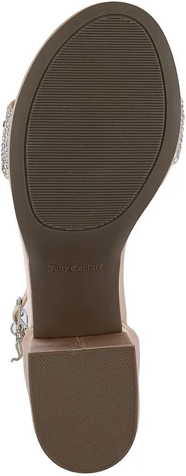 JUICY COUTURE Women's Open Toe Ankle Strap Low Block Chunky Heels Sandals - Dress Pumps Shoes