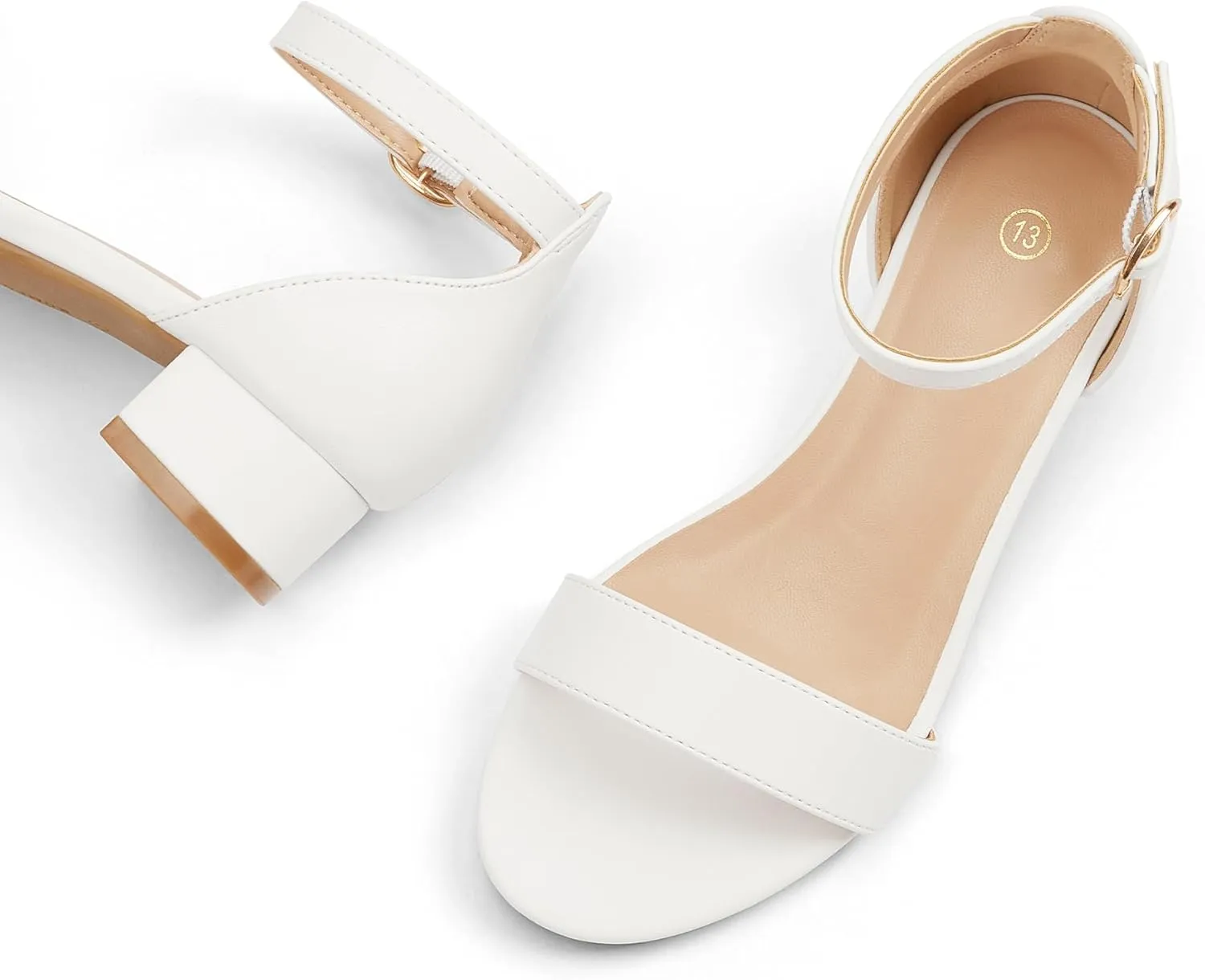 K KomForme Girls Sandals Low Heels Dress Pump Ankle Strap Open Toe Wedding Party Shoes(Toddler/Little Kids/Big Kids)