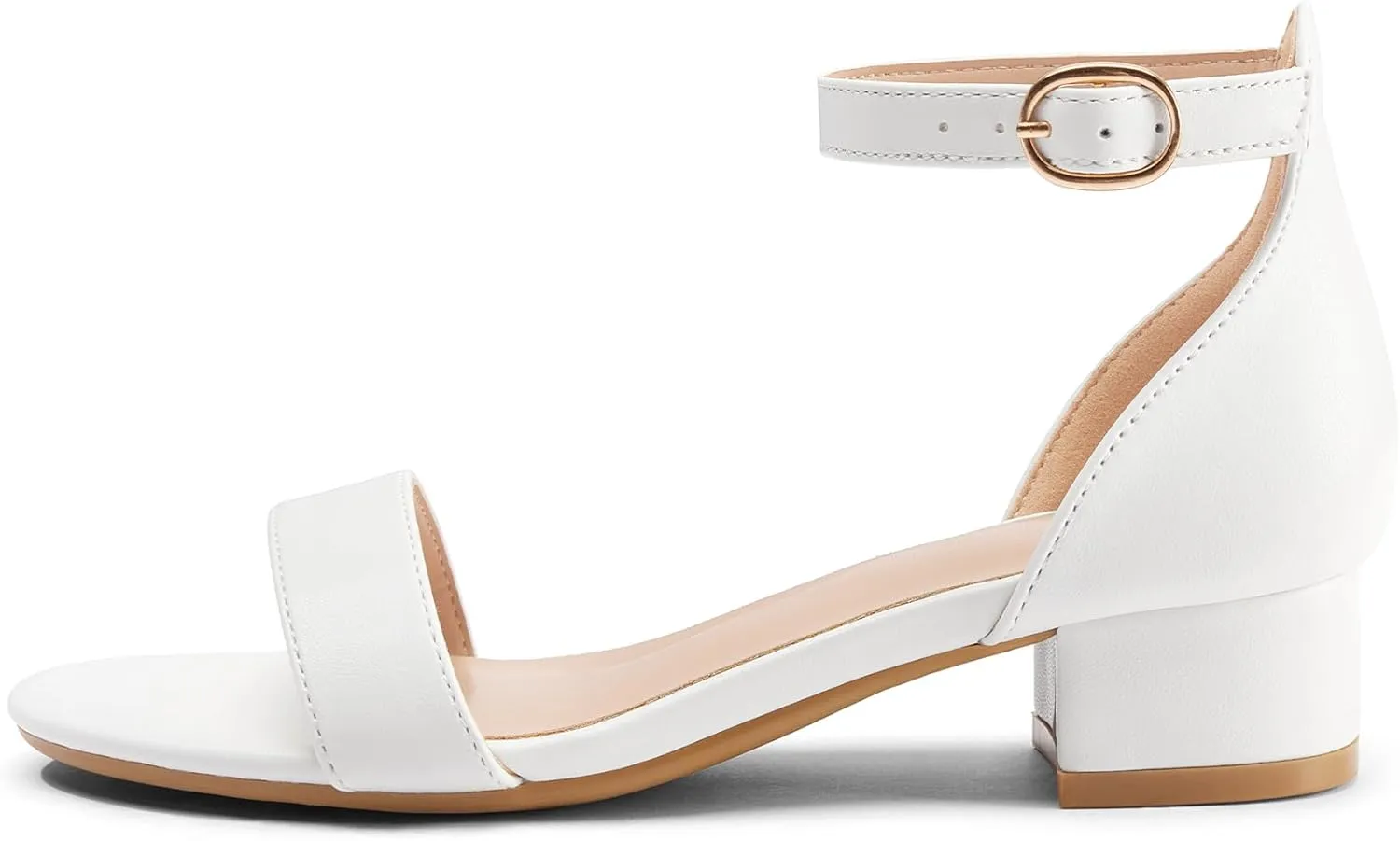 K KomForme Girls Sandals Low Heels Dress Pump Ankle Strap Open Toe Wedding Party Shoes(Toddler/Little Kids/Big Kids)