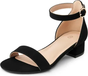 K KomForme Girls Sandals Low Heels Dress Pump Ankle Strap Open Toe Wedding Party Shoes(Toddler/Little Kids/Big Kids)