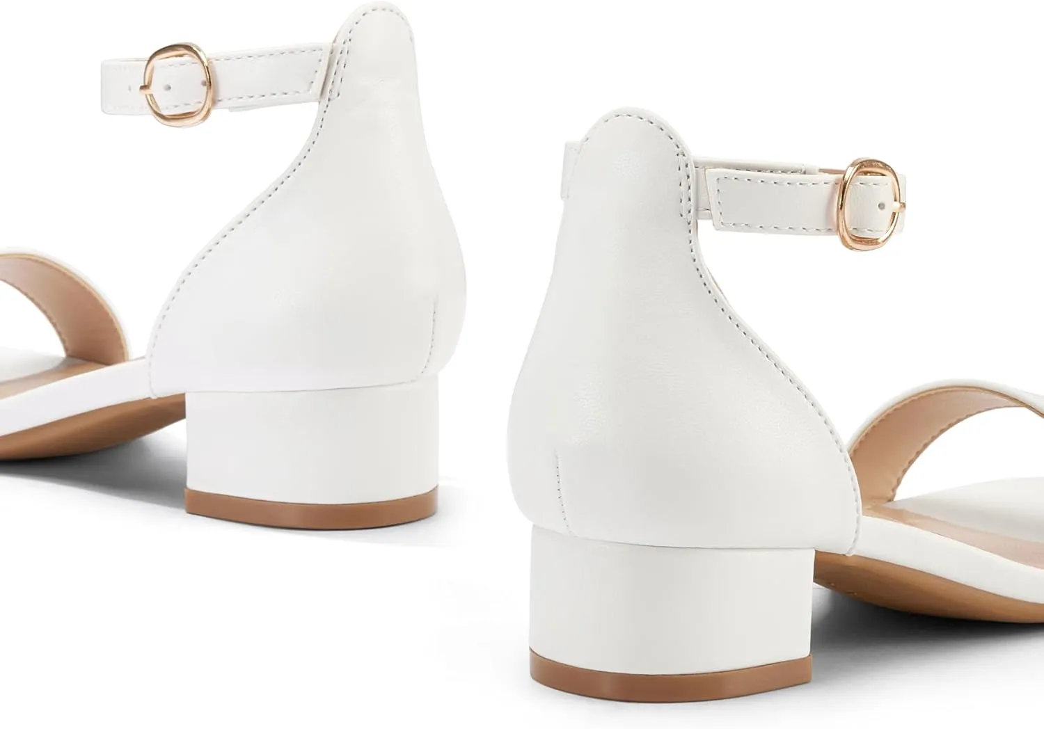 K KomForme Girls Sandals Low Heels Dress Pump Ankle Strap Open Toe Wedding Party Shoes(Toddler/Little Kids/Big Kids)