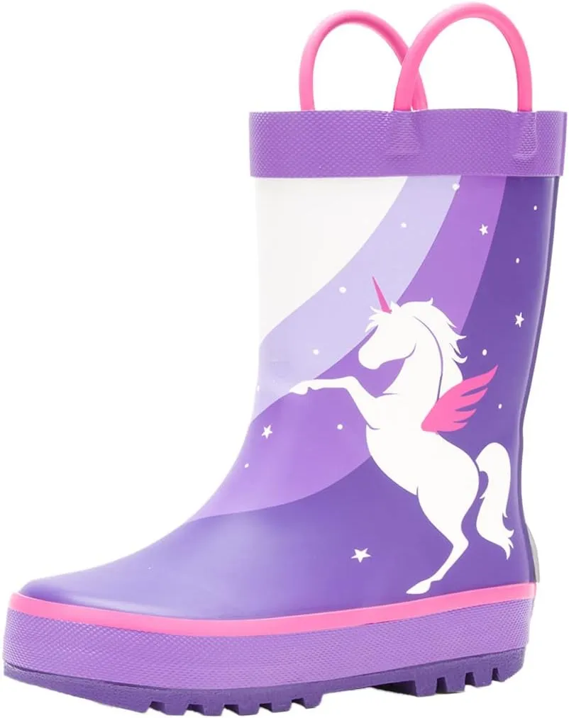 Kamik Youth Unicorn Rain Boots, Purple, 2 Little Kid