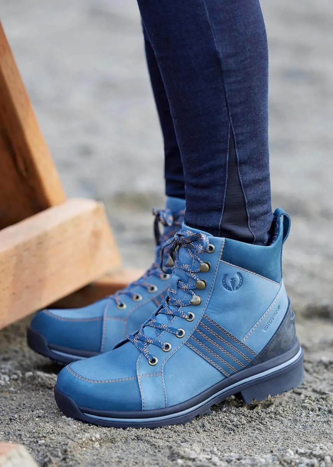 Kerrits Trail Blazer Lace Up Waterproof Barn Boot – Women's Leather Horse Riding & Hiking Boots, Wide Footbed, 1" Heel