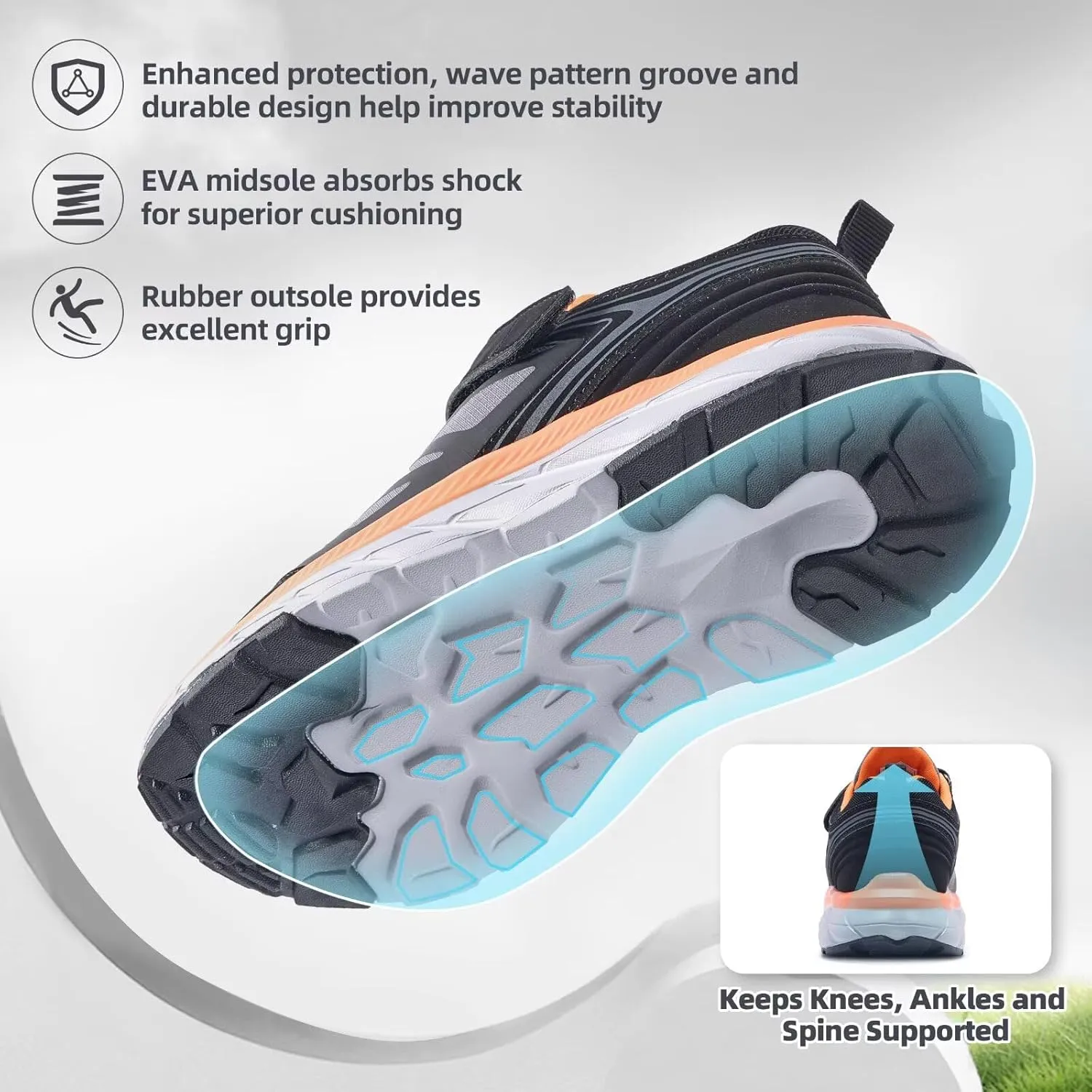 Kids Orthopedic Tennis Shoes for Boys and Girls: Comfortable Casual Plantar Fasciitis Arch Support Athletic Running Sneakers, Little Kid/Big Kid School Sports Walking Shoes for Foot and Pain Relief