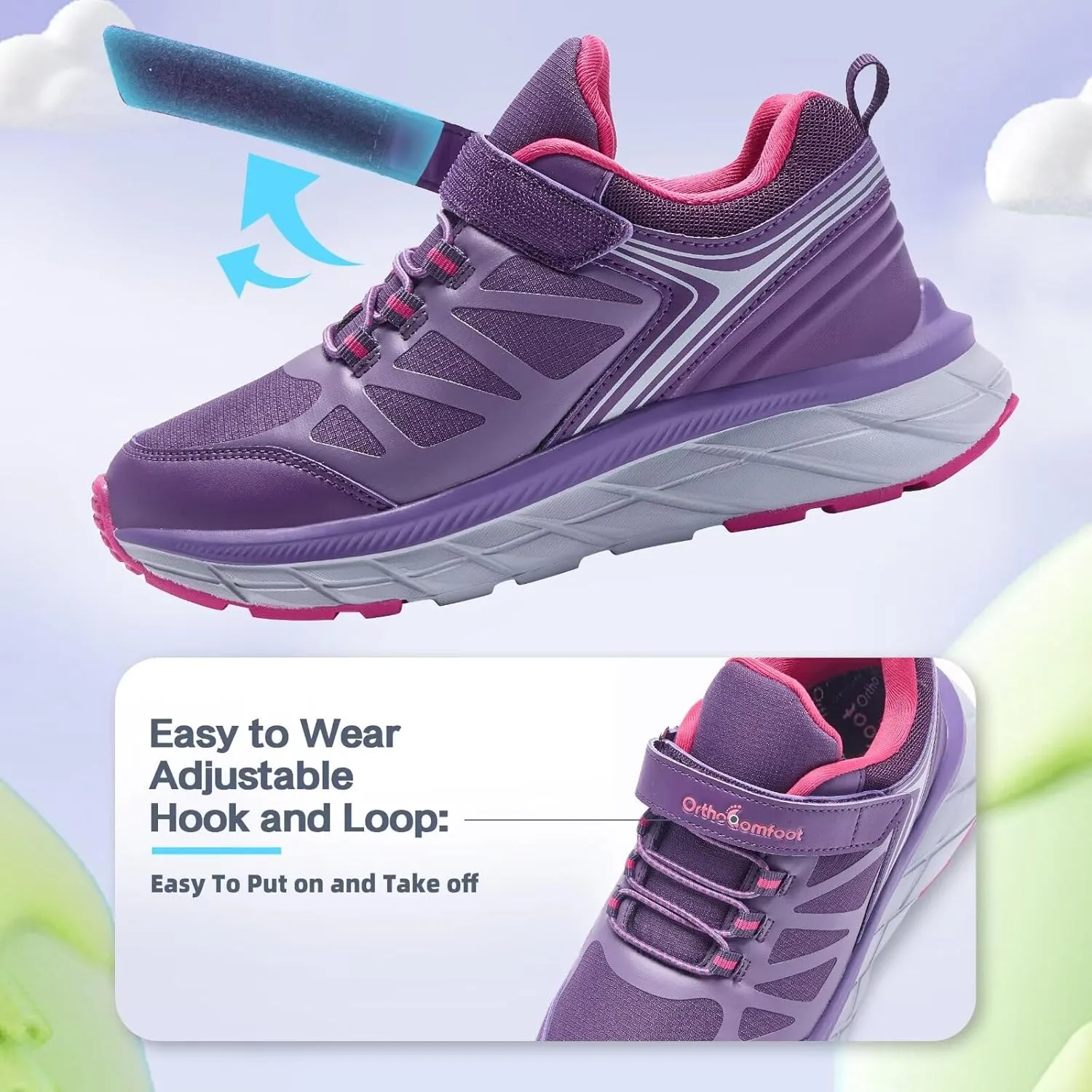 Kids Orthopedic Tennis Shoes for Boys and Girls: Comfortable Casual Plantar Fasciitis Arch Support Athletic Running Sneakers, Little Kid/Big Kid School Sports Walking Shoes for Foot and Pain Relief