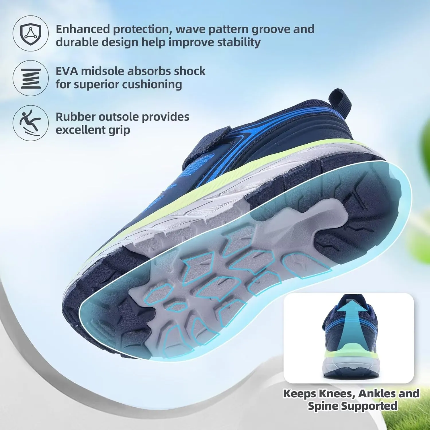 Kids Orthopedic Tennis Shoes for Boys and Girls: Comfortable Casual Plantar Fasciitis Arch Support Athletic Running Sneakers, Little Kid/Big Kid School Sports Walking Shoes for Foot and Pain Relief