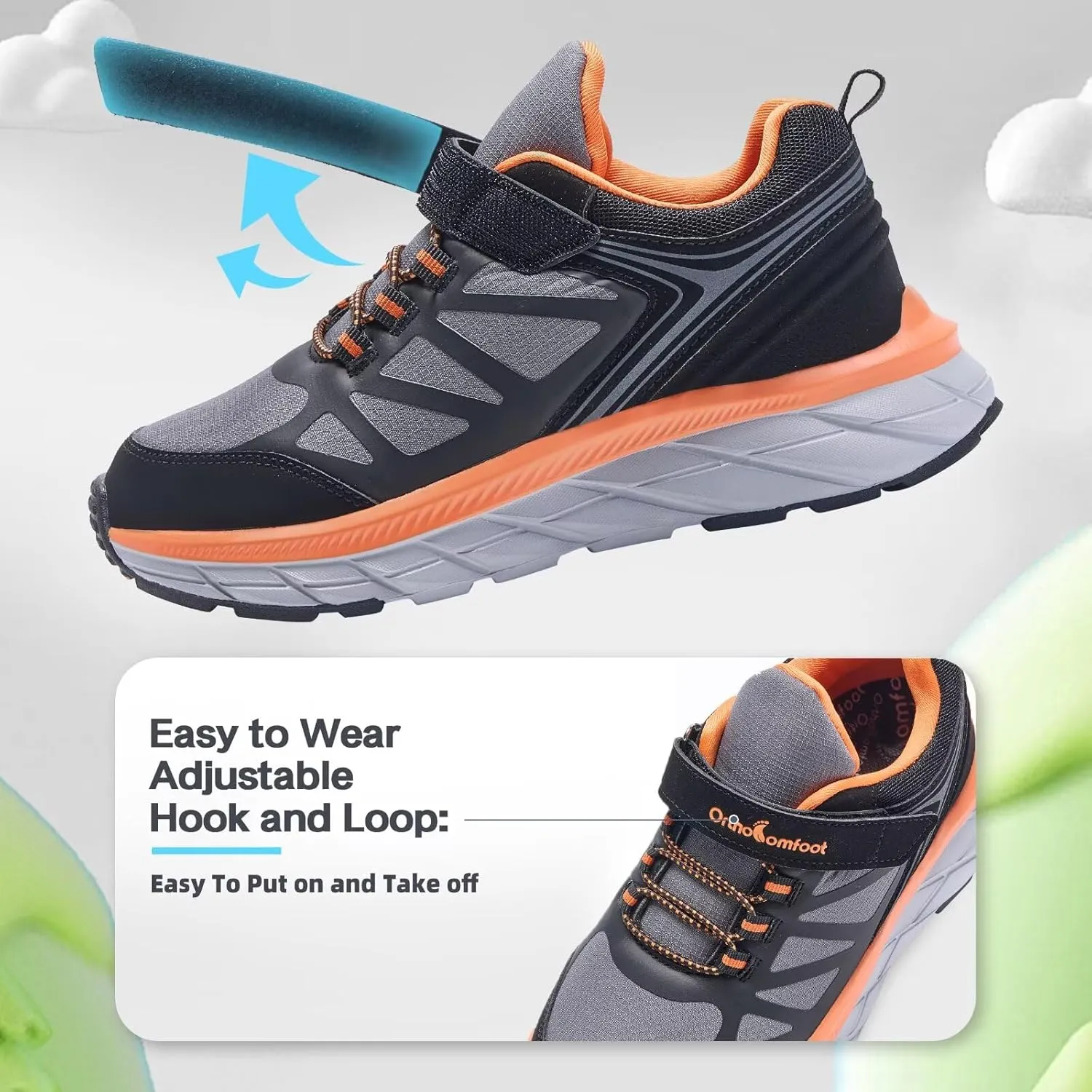 Kids Orthopedic Tennis Shoes for Boys and Girls: Comfortable Casual Plantar Fasciitis Arch Support Athletic Running Sneakers, Little Kid/Big Kid School Sports Walking Shoes for Foot and Pain Relief