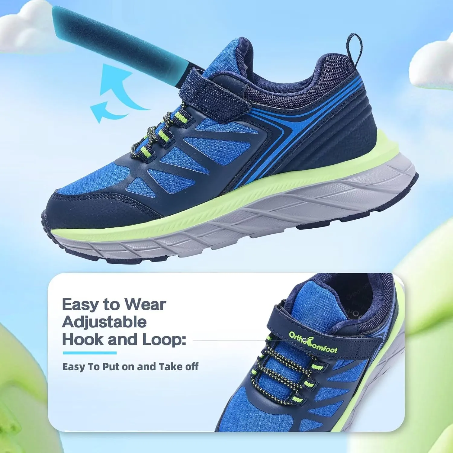 Kids Orthopedic Tennis Shoes for Boys and Girls: Comfortable Casual Plantar Fasciitis Arch Support Athletic Running Sneakers, Little Kid/Big Kid School Sports Walking Shoes for Foot and Pain Relief