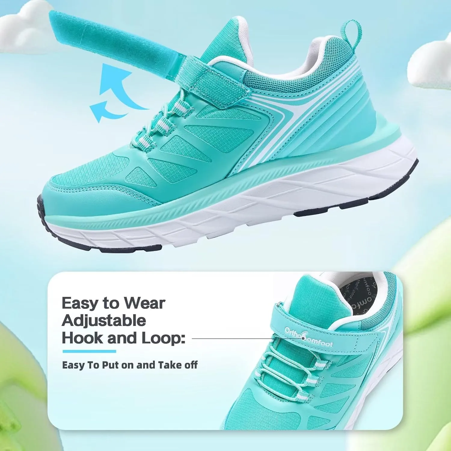 Kids Orthopedic Tennis Shoes for Boys and Girls: Comfortable Casual Plantar Fasciitis Arch Support Athletic Running Sneakers, Little Kid/Big Kid School Sports Walking Shoes for Foot and Pain Relief