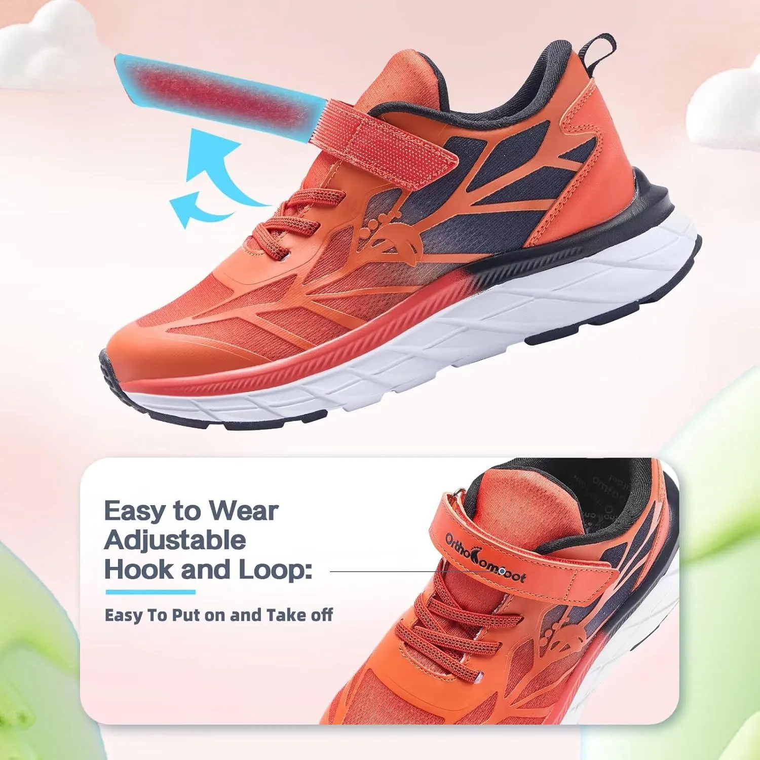 Kids Orthopedic Tennis Shoes for Boys and Girls: Comfortable Casual Plantar Fasciitis Arch Support Athletic Running Sneakers, Orthotic Breathable School Sports Walking Shoes for Foot and Pain Relief
