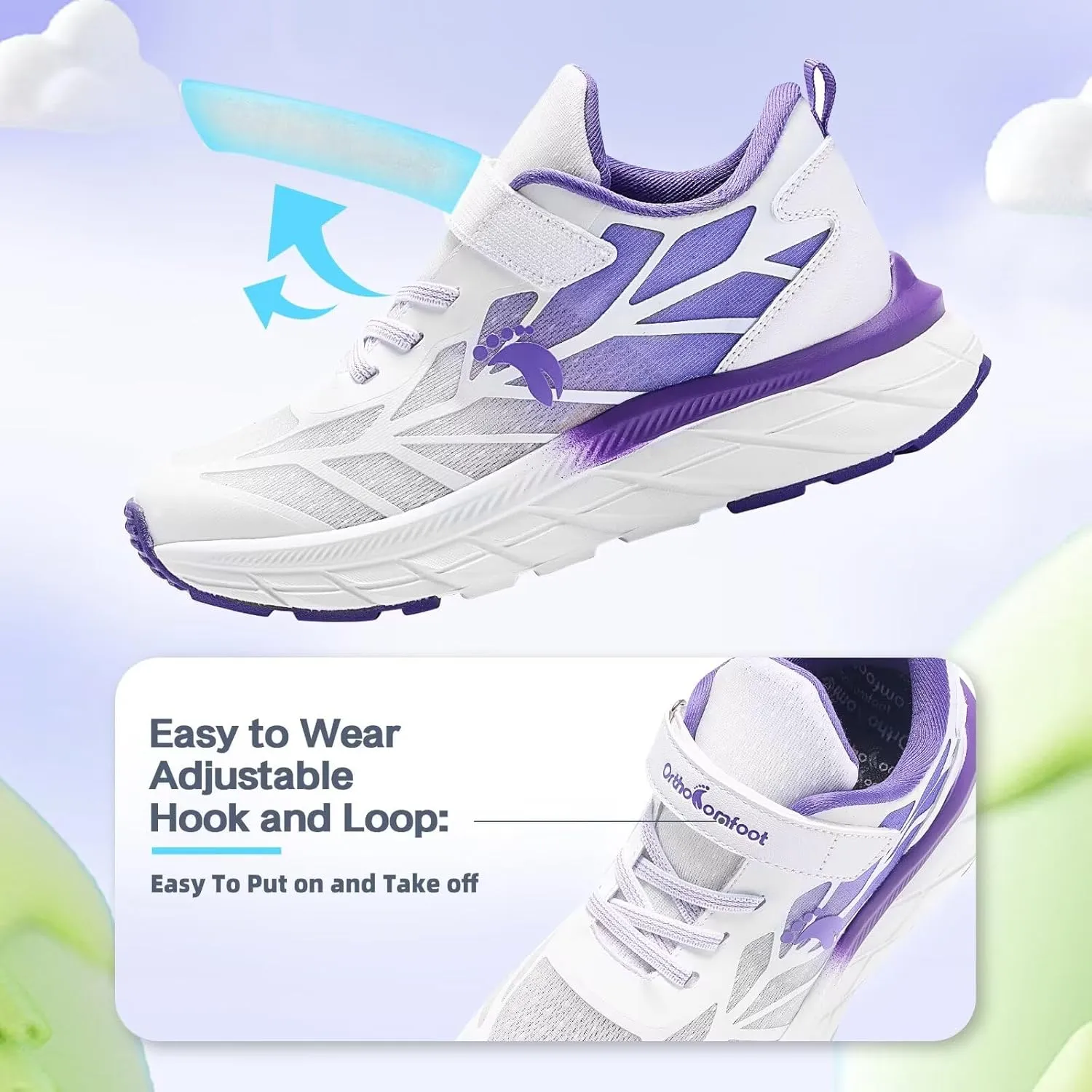 Kids Orthopedic Tennis Shoes for Boys and Girls: Comfortable Casual Plantar Fasciitis Arch Support Athletic Running Sneakers, Orthotic Breathable School Sports Walking Shoes for Foot and Pain Relief