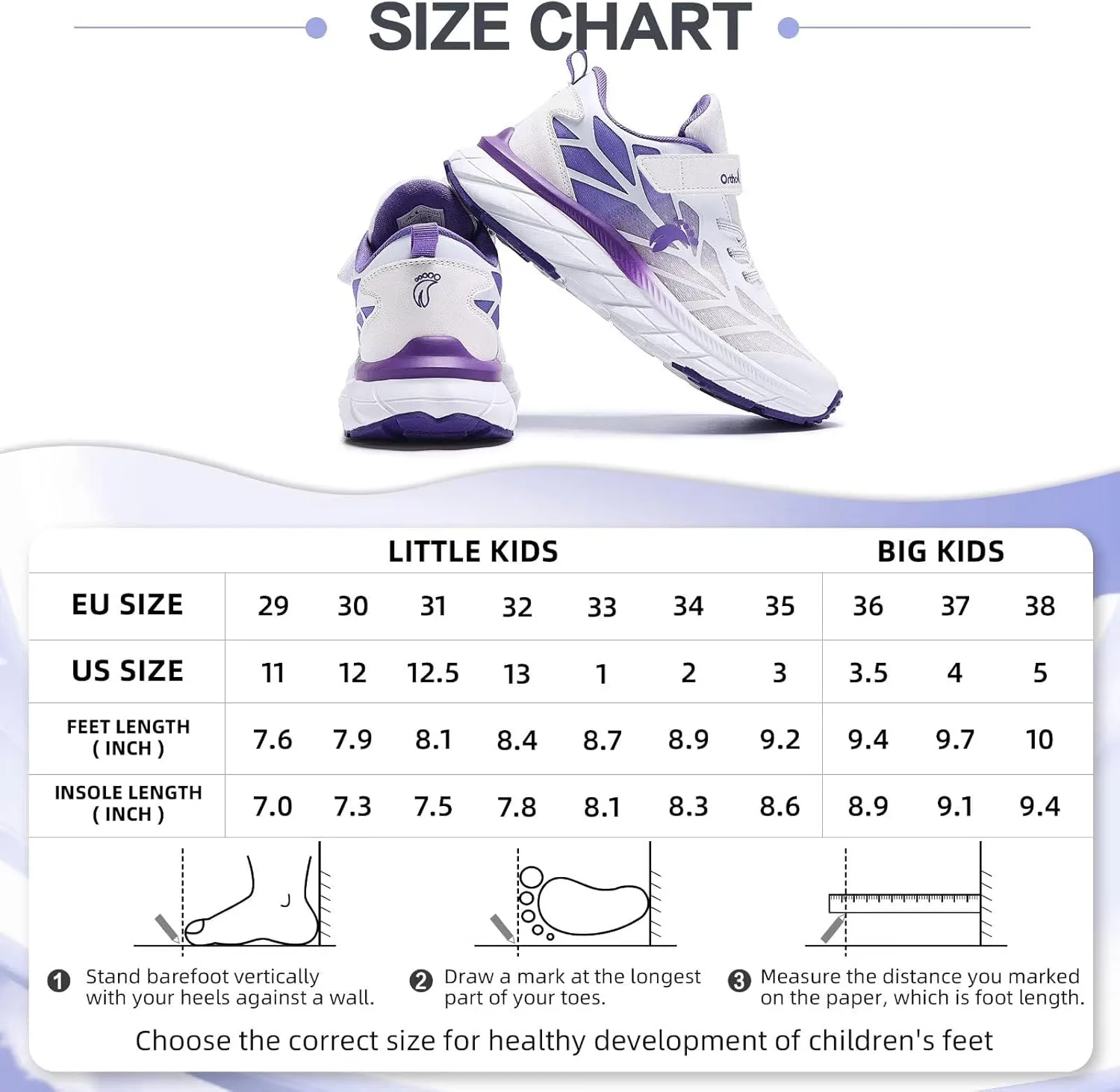 Kids Orthopedic Tennis Shoes for Boys and Girls: Comfortable Casual Plantar Fasciitis Arch Support Athletic Running Sneakers, Orthotic Breathable School Sports Walking Shoes for Foot and Pain Relief