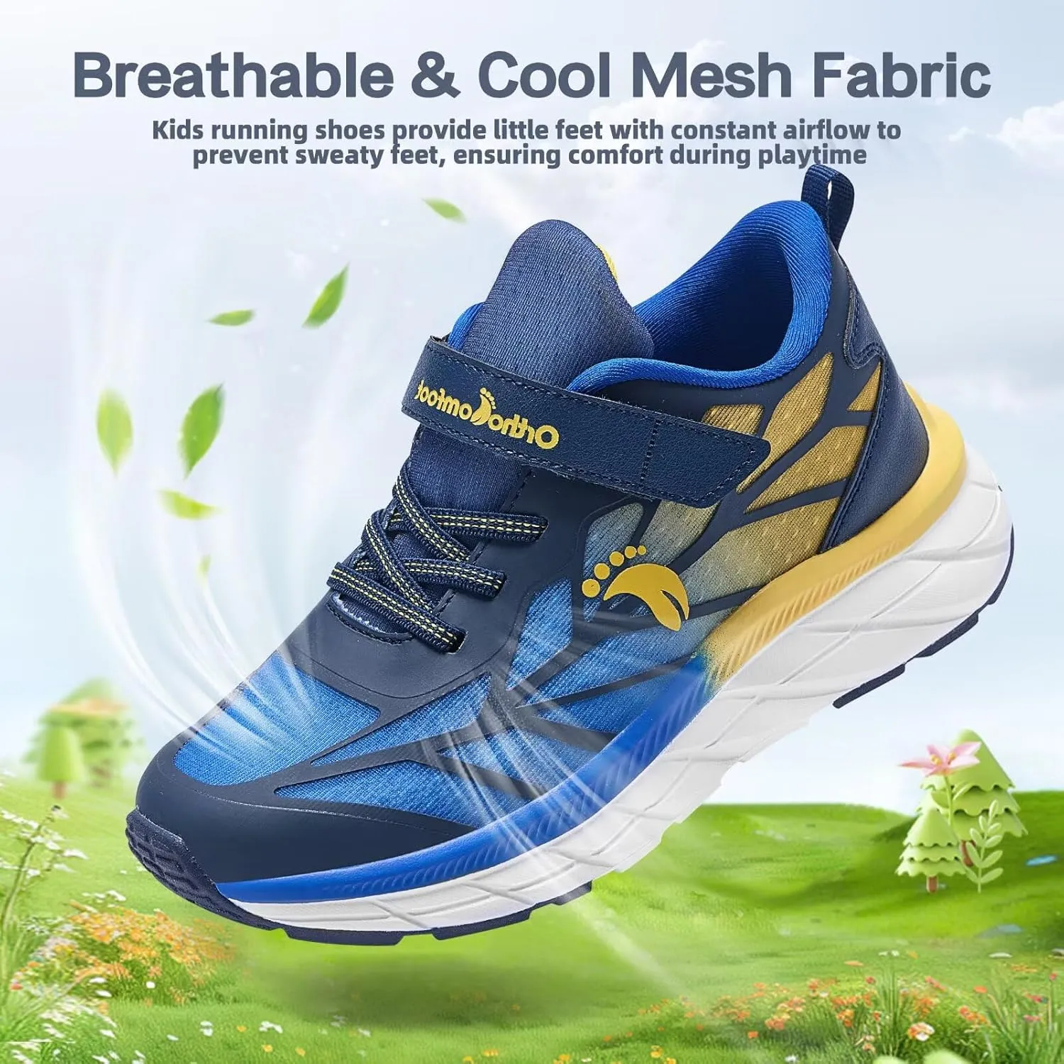 Kids Orthopedic Tennis Shoes for Boys and Girls: Comfortable Casual Plantar Fasciitis Arch Support Athletic Running Sneakers, Orthotic Breathable School Sports Walking Shoes for Foot and Pain Relief