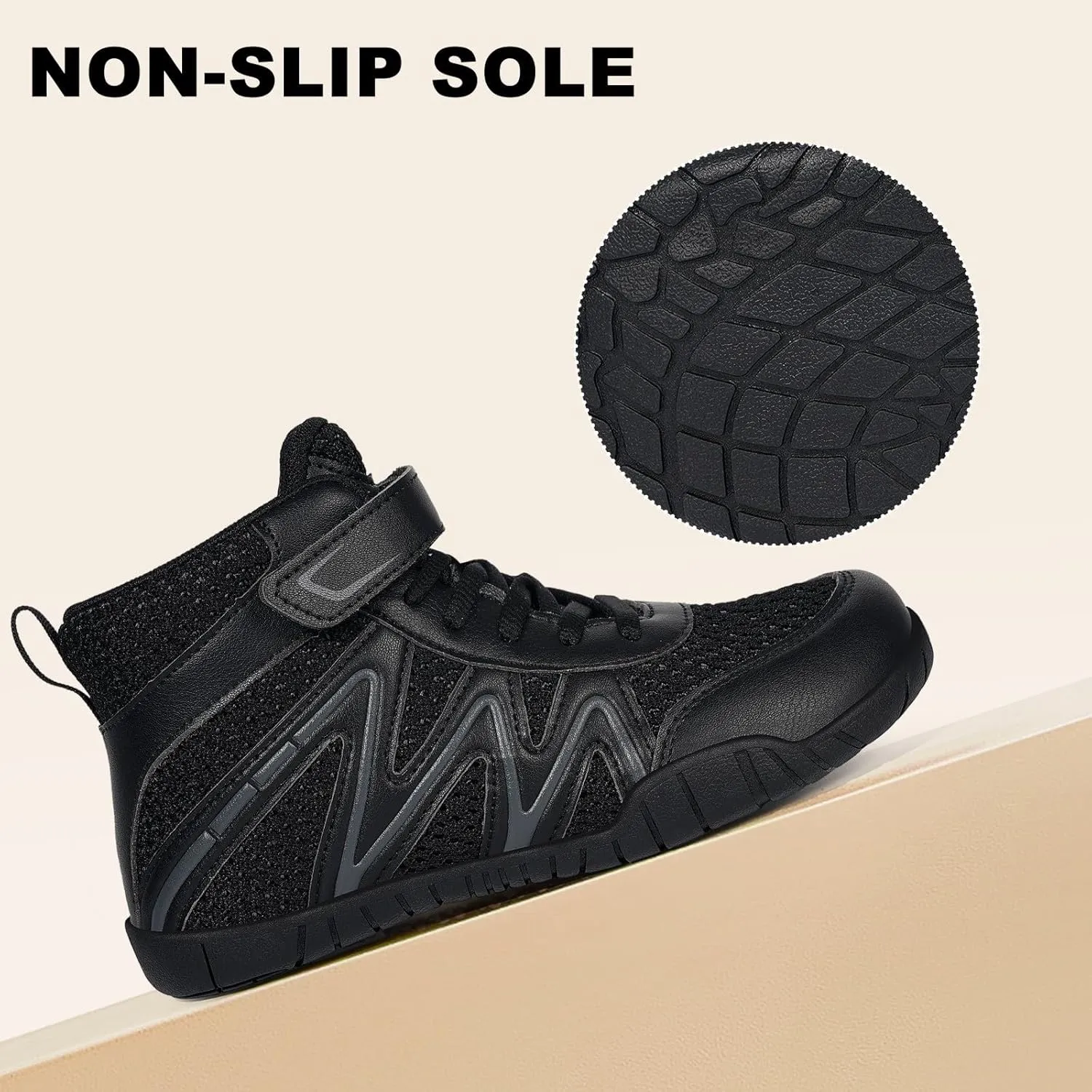 Kids Wrestling Shoes Boys Girls Boxing Shoes Zero Drop Sole Minimalist Sneakers