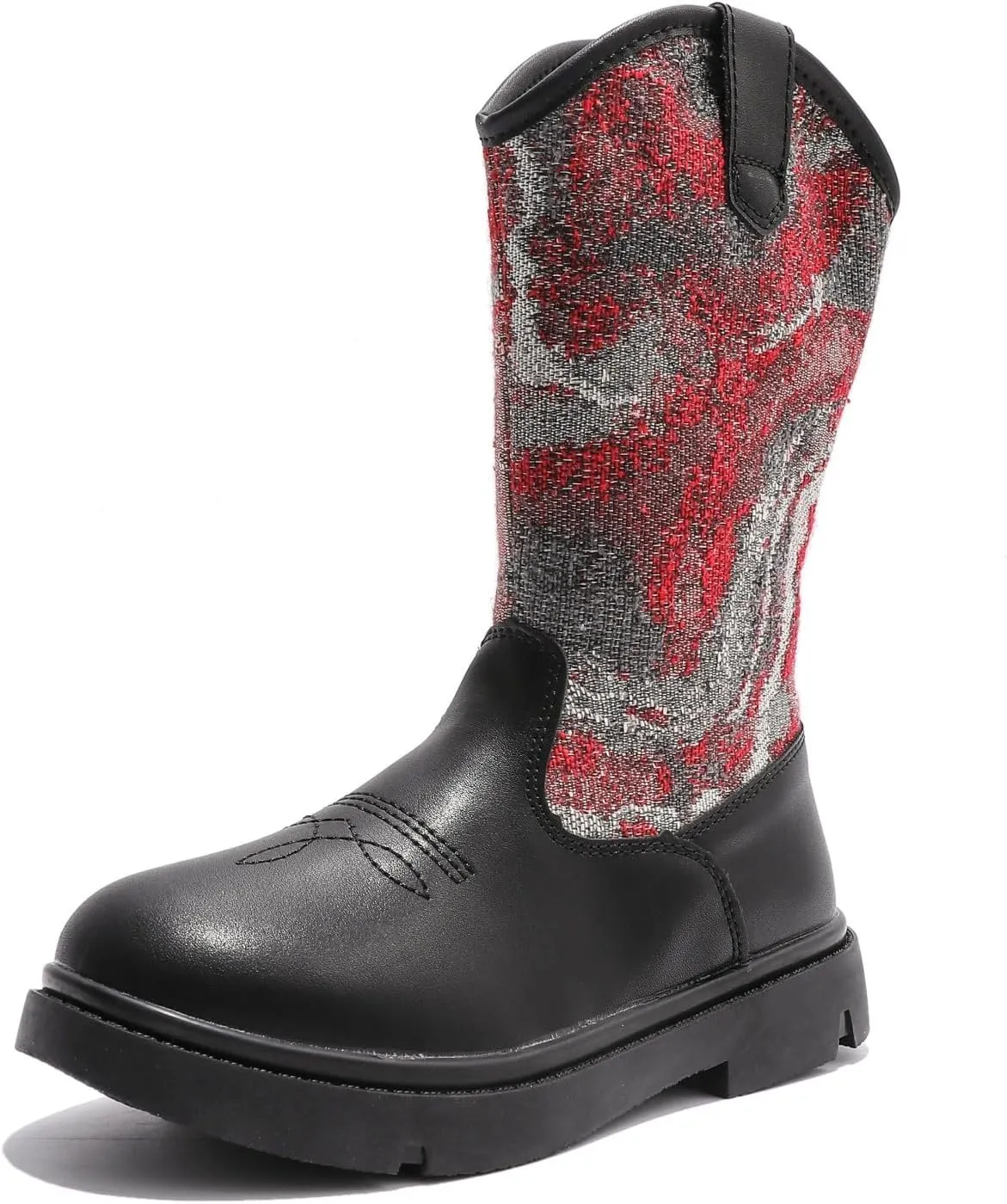 kkdom Boys Girls Cowgirl Cowboy Western Boots Mid Calf Horseback Riding Boots