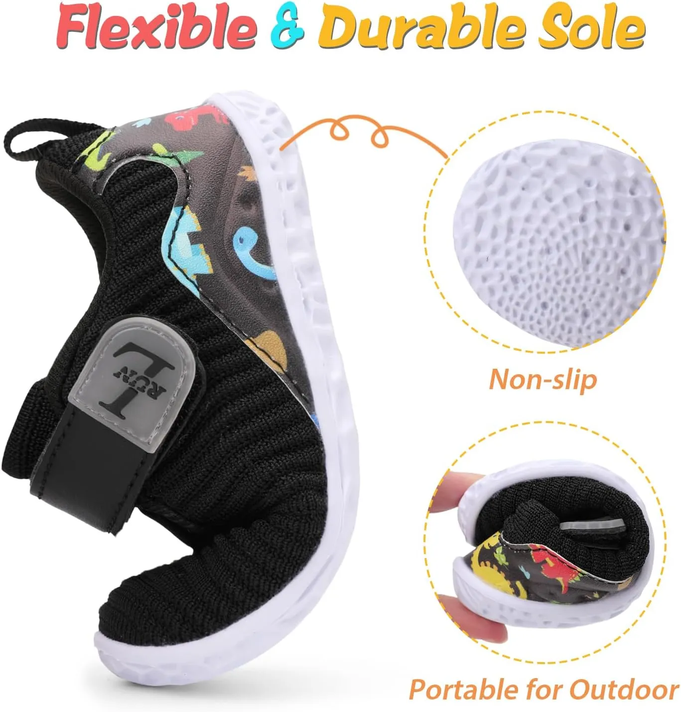 L-RUN Toddler Sneakers Boys Girls Lightweight Shoes Knit Kids Walking Shoes for Indoor Outdoor