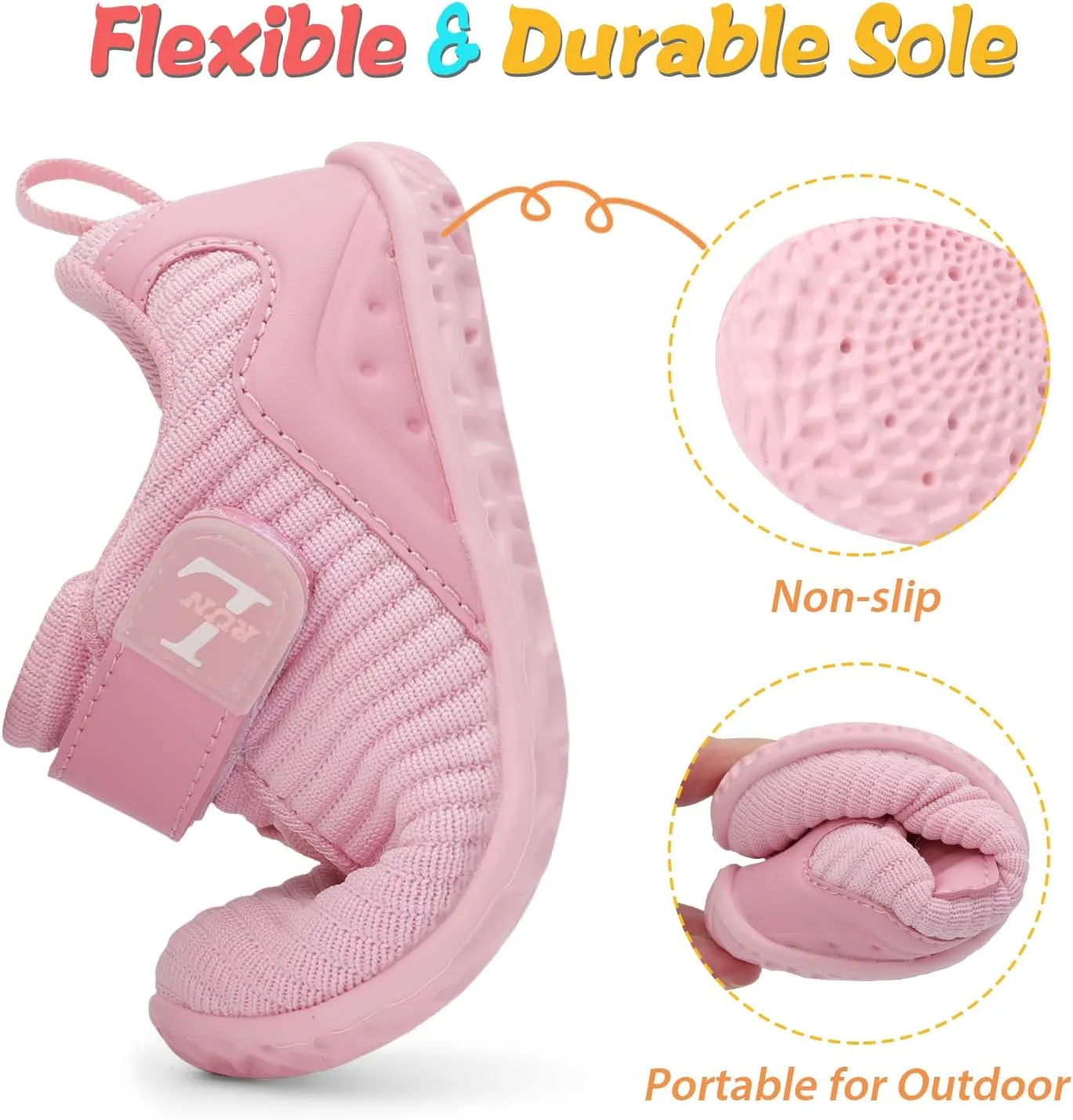 L-RUN Toddler Sneakers Boys Girls Lightweight Shoes Knit Kids Walking Shoes for Indoor Outdoor